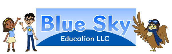 Blue Sky Education LLC Logo with characters